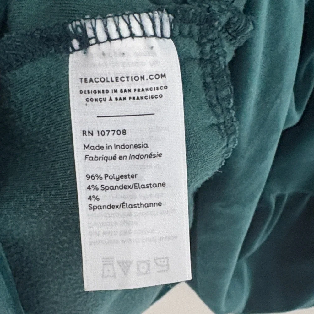 TEA COLLECTION Velour 3/4 Sleeve Dress Green Girls Size 2T